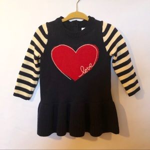 Baby GAP long sleeve sweater dress heart